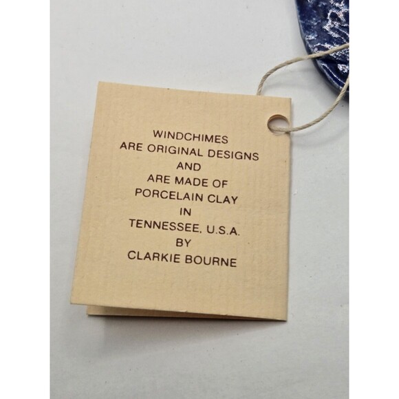 Music Note Medium Sized Ceramic Glazed in Cobalt Blue Wind Chimes Custom Made - Picture 3 of 5